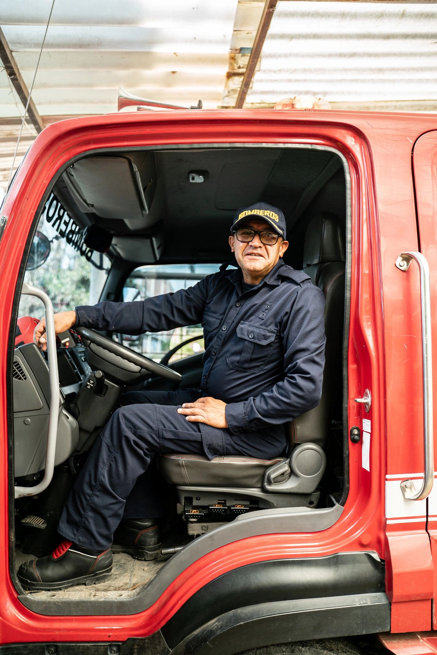Professional driver in uniform portrait